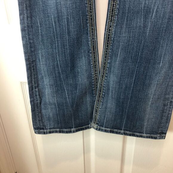 Rerock for Express boot cut blue jeans, size 4 short - Picture 2 of 14